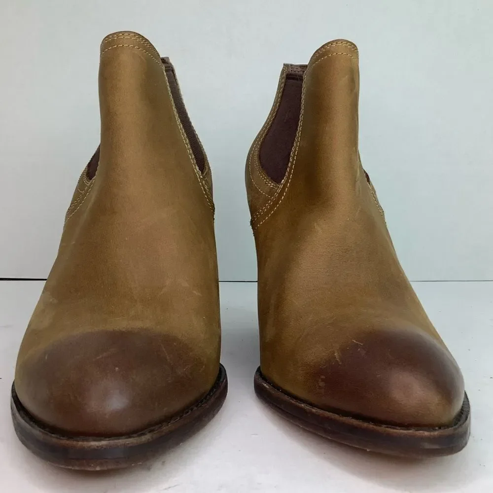 Cole Haan Grand.08 Light Brown Leather Wedge Women’s Ankle Booties Size 8.5B